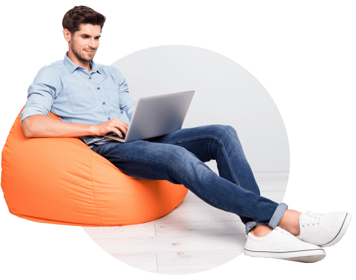 Man using a laptop