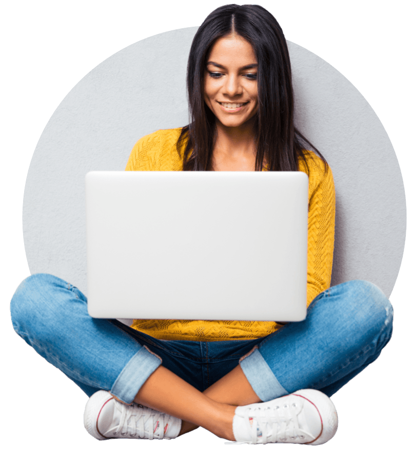 Woman using a laptop